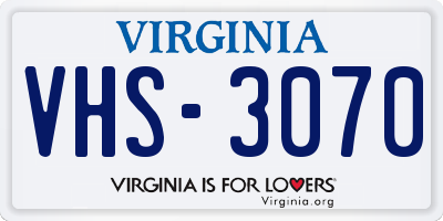 VA license plate VHS3070