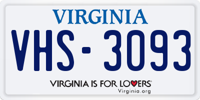 VA license plate VHS3093