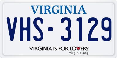 VA license plate VHS3129