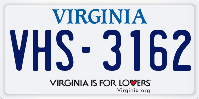 VA license plate VHS3162