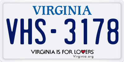 VA license plate VHS3178