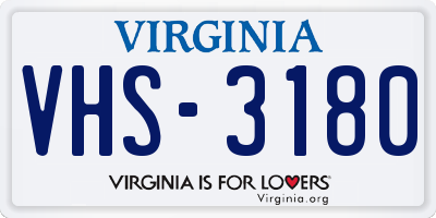 VA license plate VHS3180