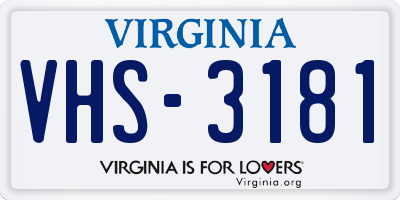 VA license plate VHS3181