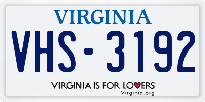 VA license plate VHS3192