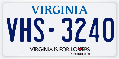VA license plate VHS3240