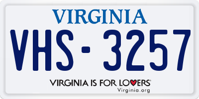 VA license plate VHS3257