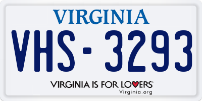 VA license plate VHS3293