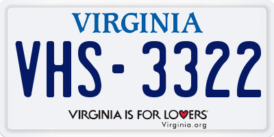 VA license plate VHS3322