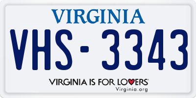 VA license plate VHS3343