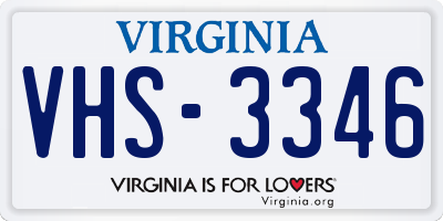 VA license plate VHS3346