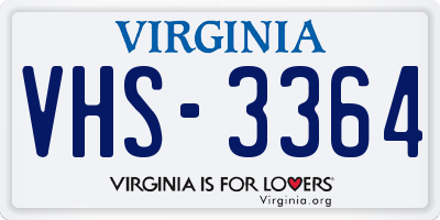 VA license plate VHS3364