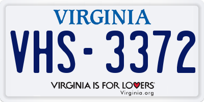 VA license plate VHS3372