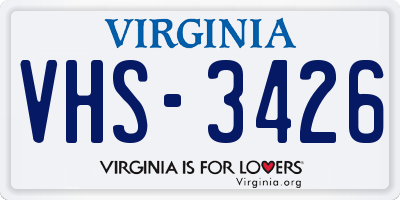 VA license plate VHS3426