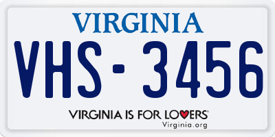 VA license plate VHS3456