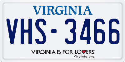 VA license plate VHS3466
