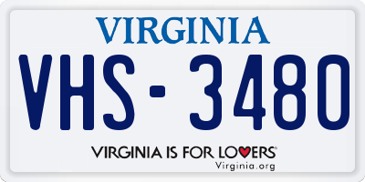 VA license plate VHS3480