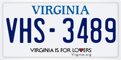 VA license plate VHS3489