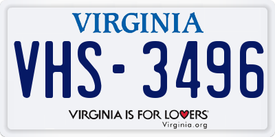 VA license plate VHS3496