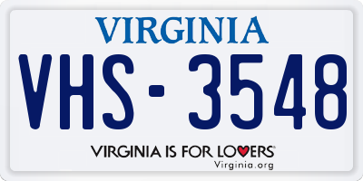 VA license plate VHS3548