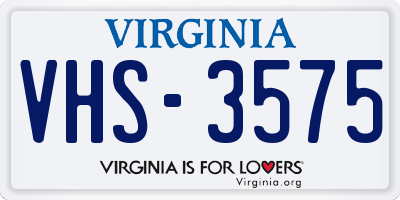 VA license plate VHS3575