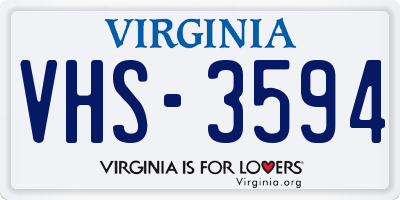 VA license plate VHS3594