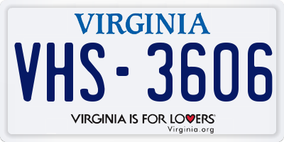 VA license plate VHS3606
