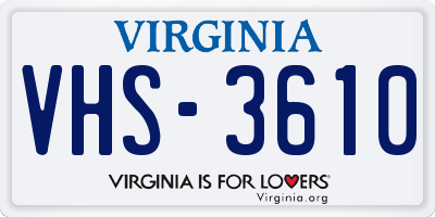 VA license plate VHS3610
