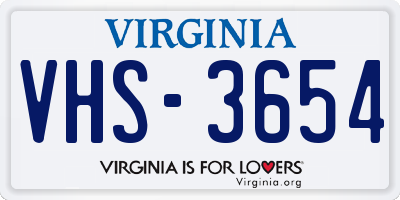 VA license plate VHS3654