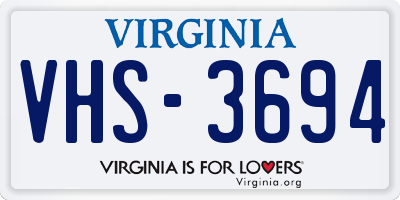 VA license plate VHS3694