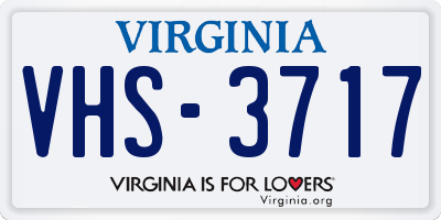 VA license plate VHS3717