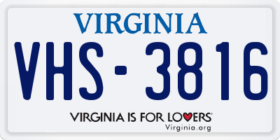 VA license plate VHS3816
