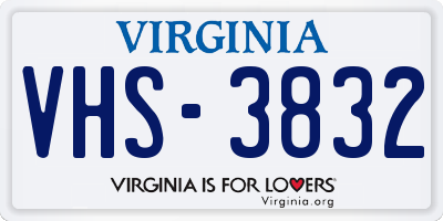 VA license plate VHS3832