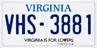 VA license plate VHS3881