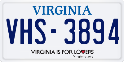 VA license plate VHS3894