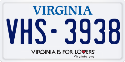 VA license plate VHS3938