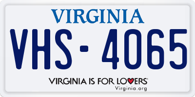 VA license plate VHS4065