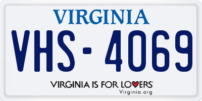 VA license plate VHS4069