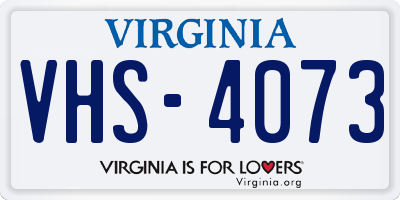 VA license plate VHS4073