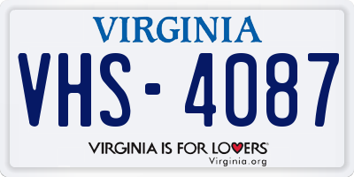 VA license plate VHS4087