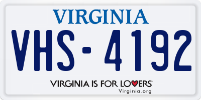 VA license plate VHS4192