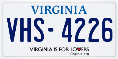 VA license plate VHS4226