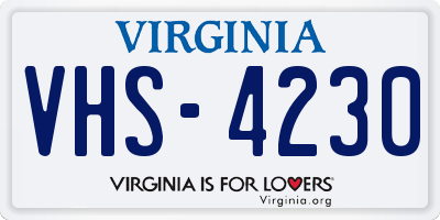 VA license plate VHS4230