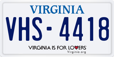 VA license plate VHS4418
