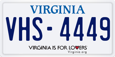 VA license plate VHS4449