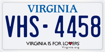 VA license plate VHS4458