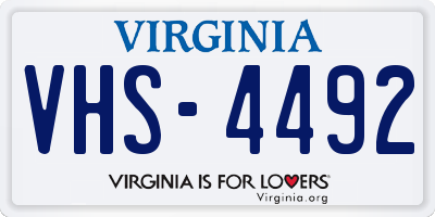 VA license plate VHS4492