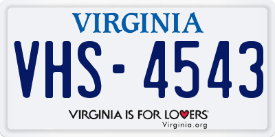 VA license plate VHS4543