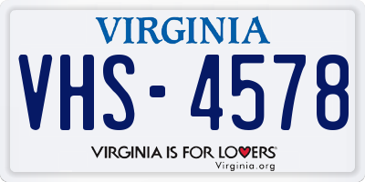 VA license plate VHS4578