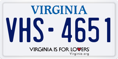 VA license plate VHS4651