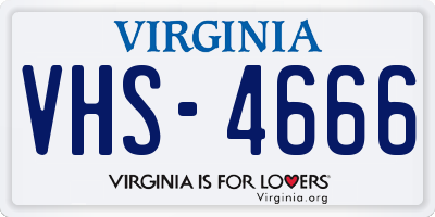 VA license plate VHS4666